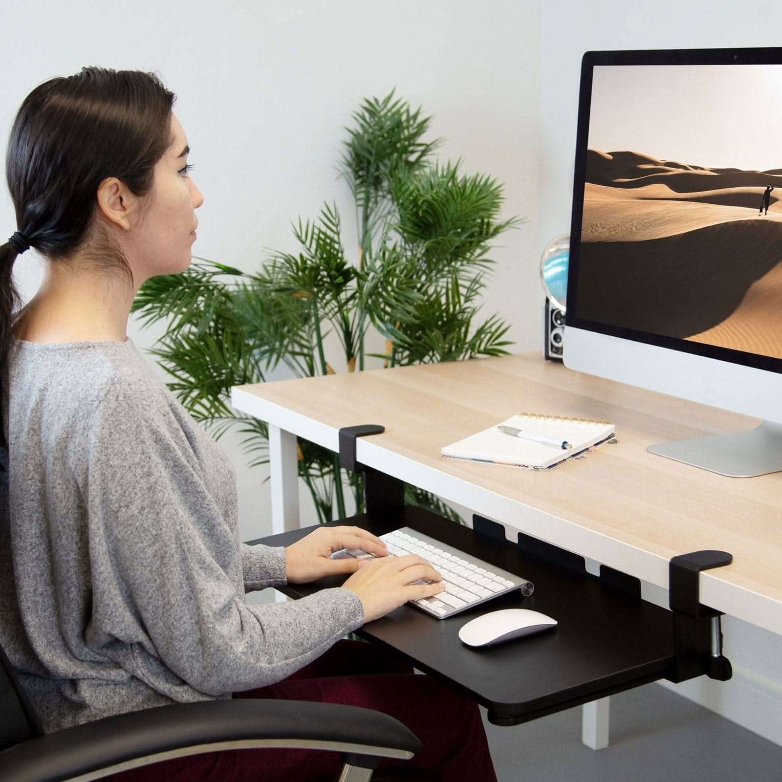 Mount It! Adjustable Keyboard and Mouse Tray Clamp – Ergonomic
