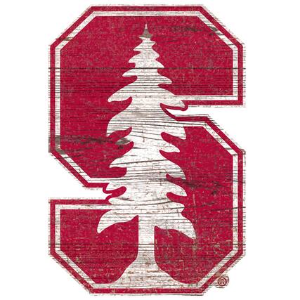 Front. Fan Creations - Stanford Cardinal Distressed Logo Cutout Sign - Multicolor.