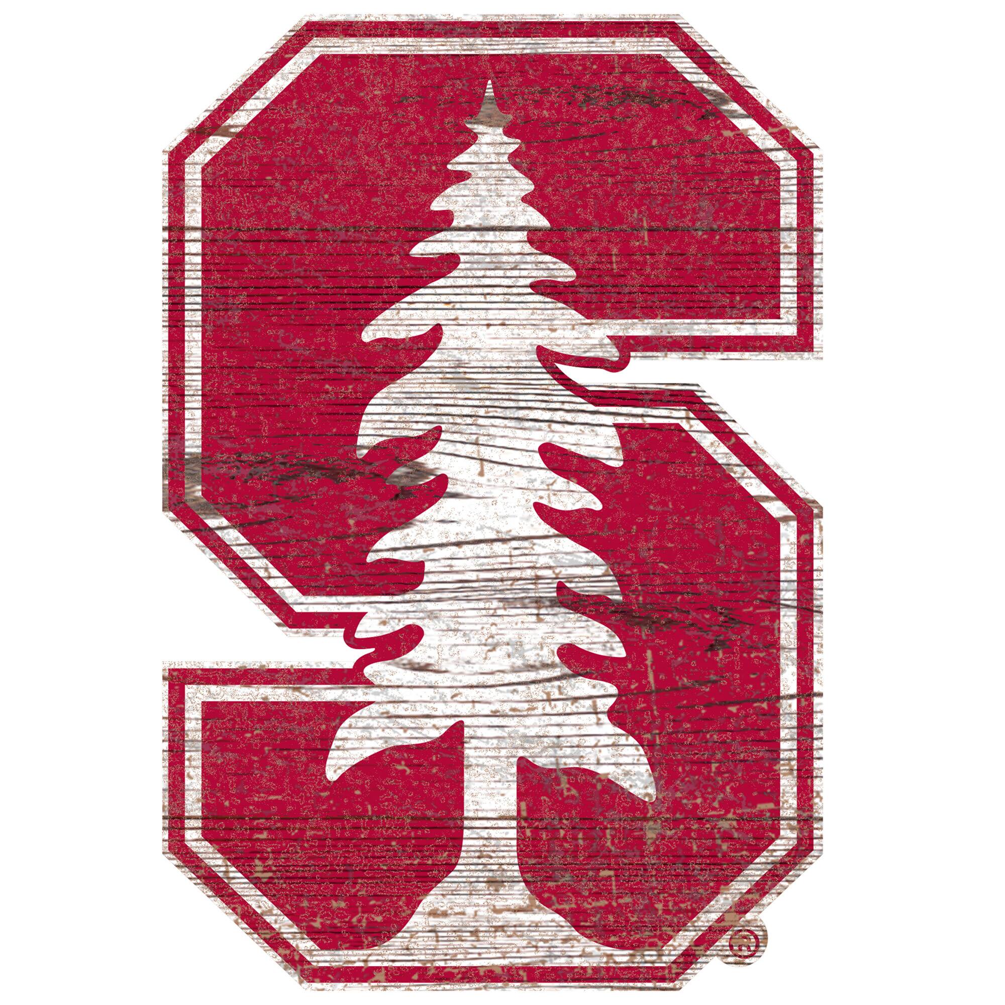 Front. Fan Creations - Stanford Cardinal Distressed Logo Cutout Sign - Multicolor.