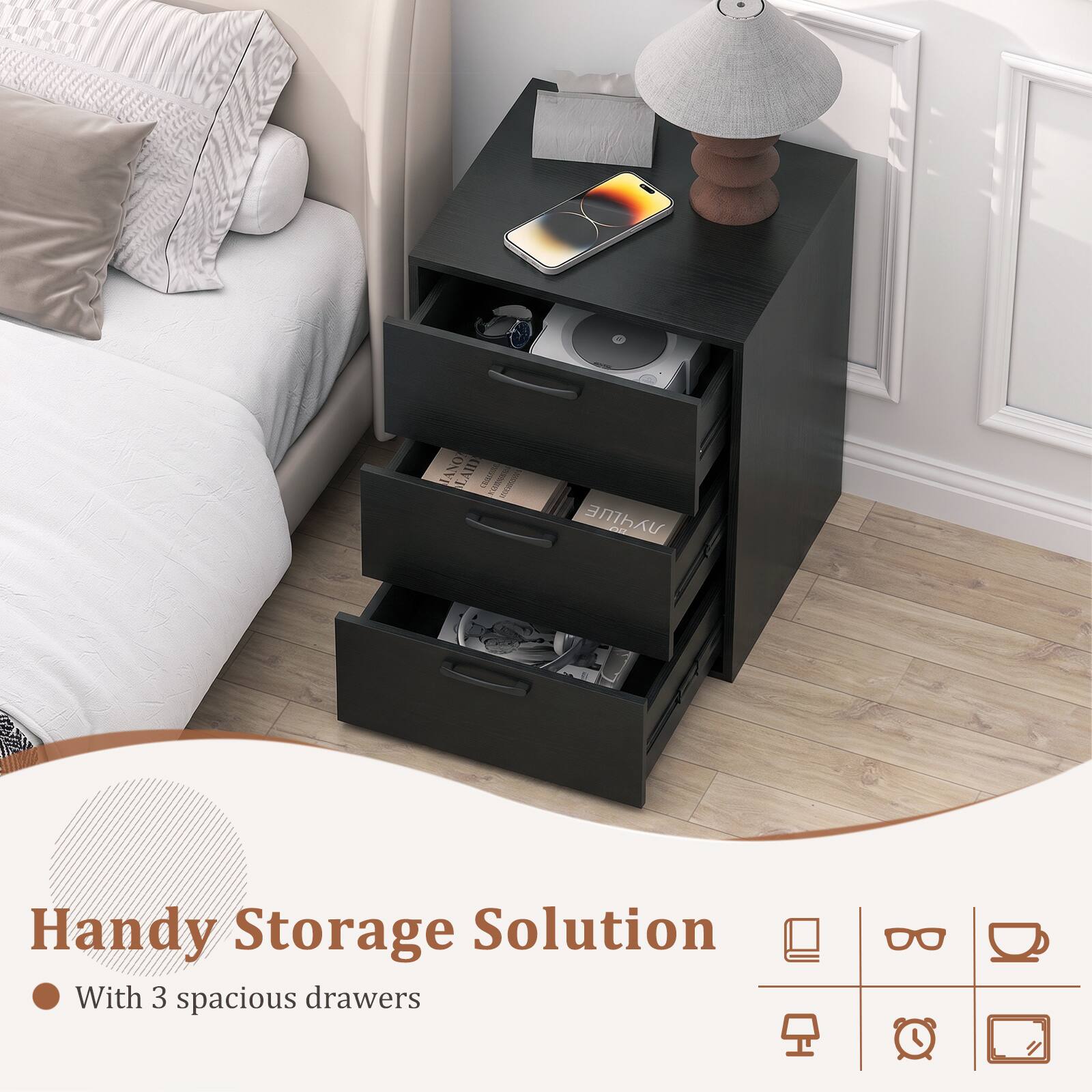 LAND LAH CROOLEGGIA WANDDOULDOUN

OIL

Handy Storage Solution With 3 spacious drawers