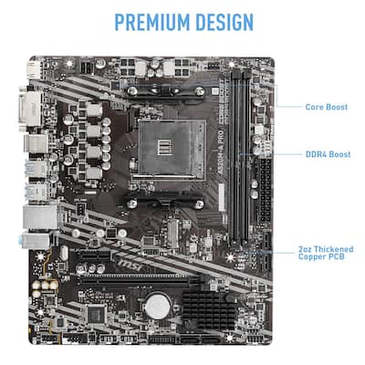 MSI A520M A PRO AM4 AMD A520 USB 3.0 Micro ATX AMD Motherboard MSI A520M A PRO AM4 AMD A520 USB 3.0 Micro ATX AMD Motherboard