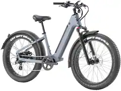 Velotric - Nomad 1 Plus Step-Through Fat Tire Ebike with 55 miles Max Range and 28 MPH Max Speed UL Certified - Indigo Grey - Front_Zoom