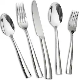 Dazzed Corner - 20-Piece Silverware Set, Glossy Stainless Steel Flatware Service for 4 - NY8JPSC