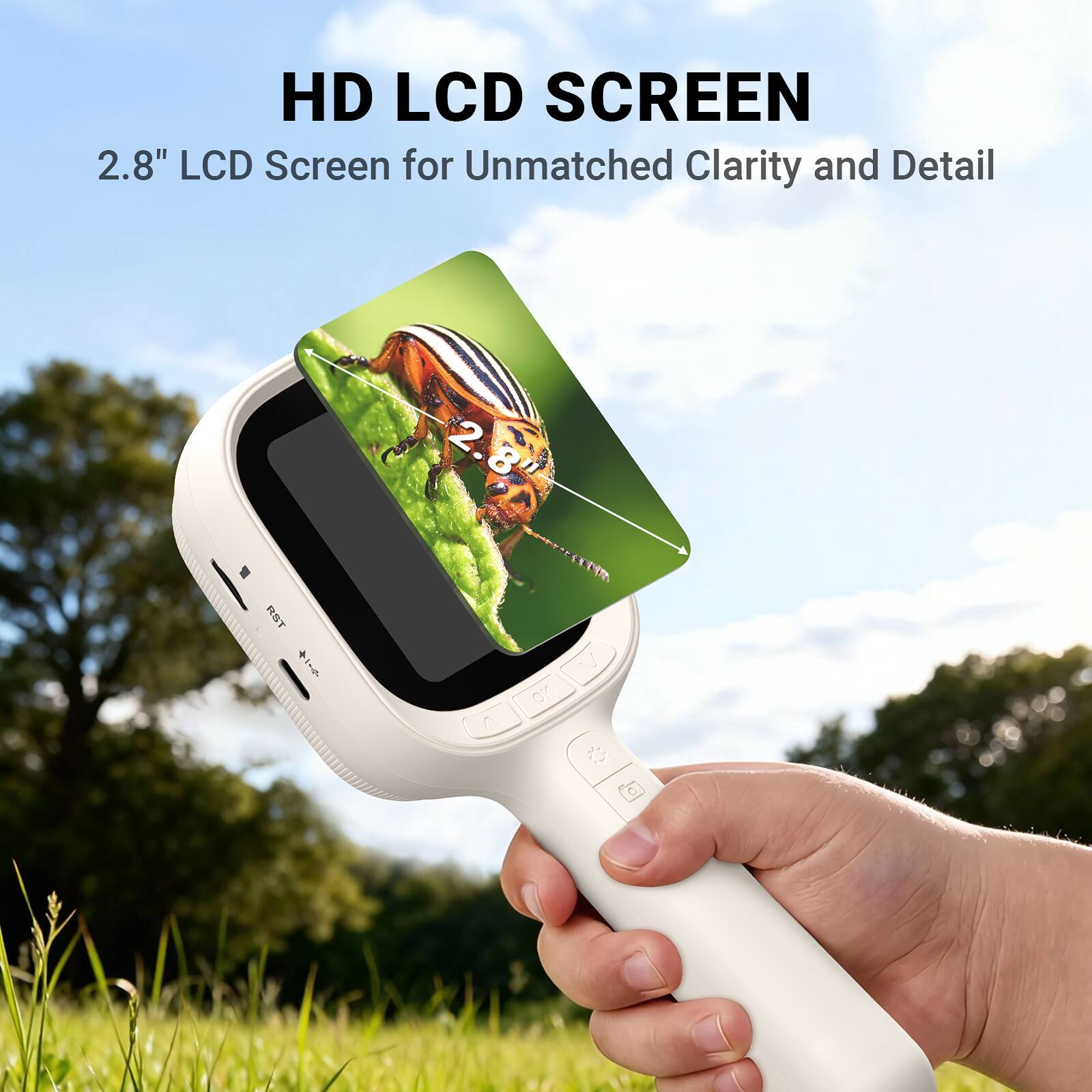 HD LCD SCREEN  
2.8" LCD Screen for Unmatched Clarity and Detail