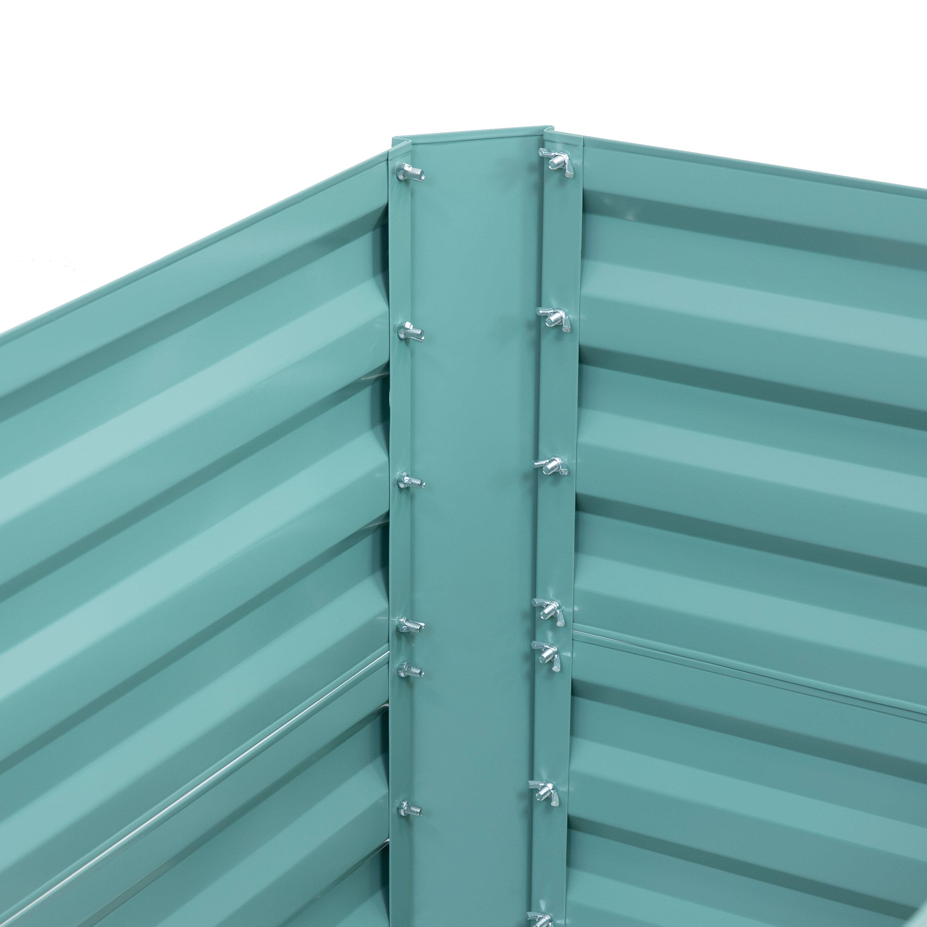 Alt View 8. Sunnydaze - Rectangle Galvanized Steel Raised Bed - 4 x 2 x 2 ft - Green.