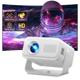 Cluzine - 720P Mini Portable Projector for Video, LED Movie & Gaming