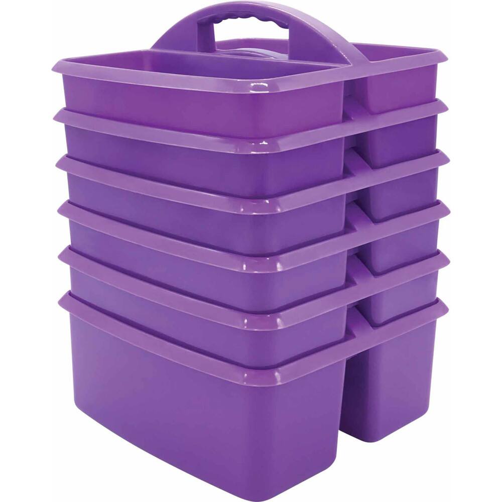 Front. Teacher Created Resources - Teacher Created Resources Purple Plastic Storage Caddy, Pack of 6.