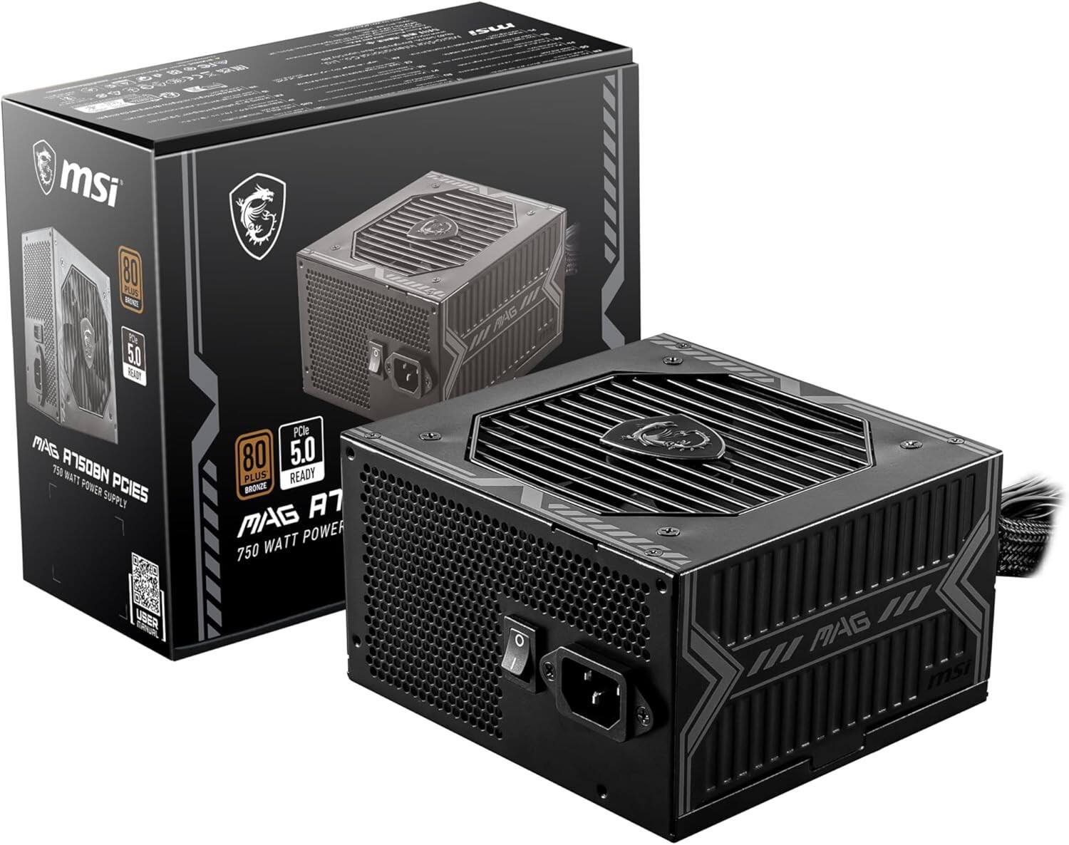MSI MAG A750BN PCIe 80 PLUS 5.0 Ready Bronze 750 Watt Power Supply