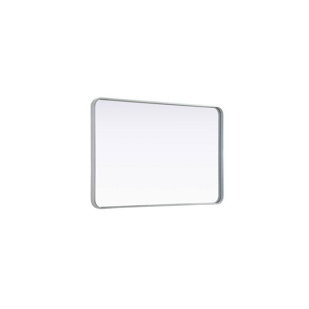 Alt View 1. Elegant Decor - Contour Metal Rectangle Mirror 28x42 in Silver - Silver.