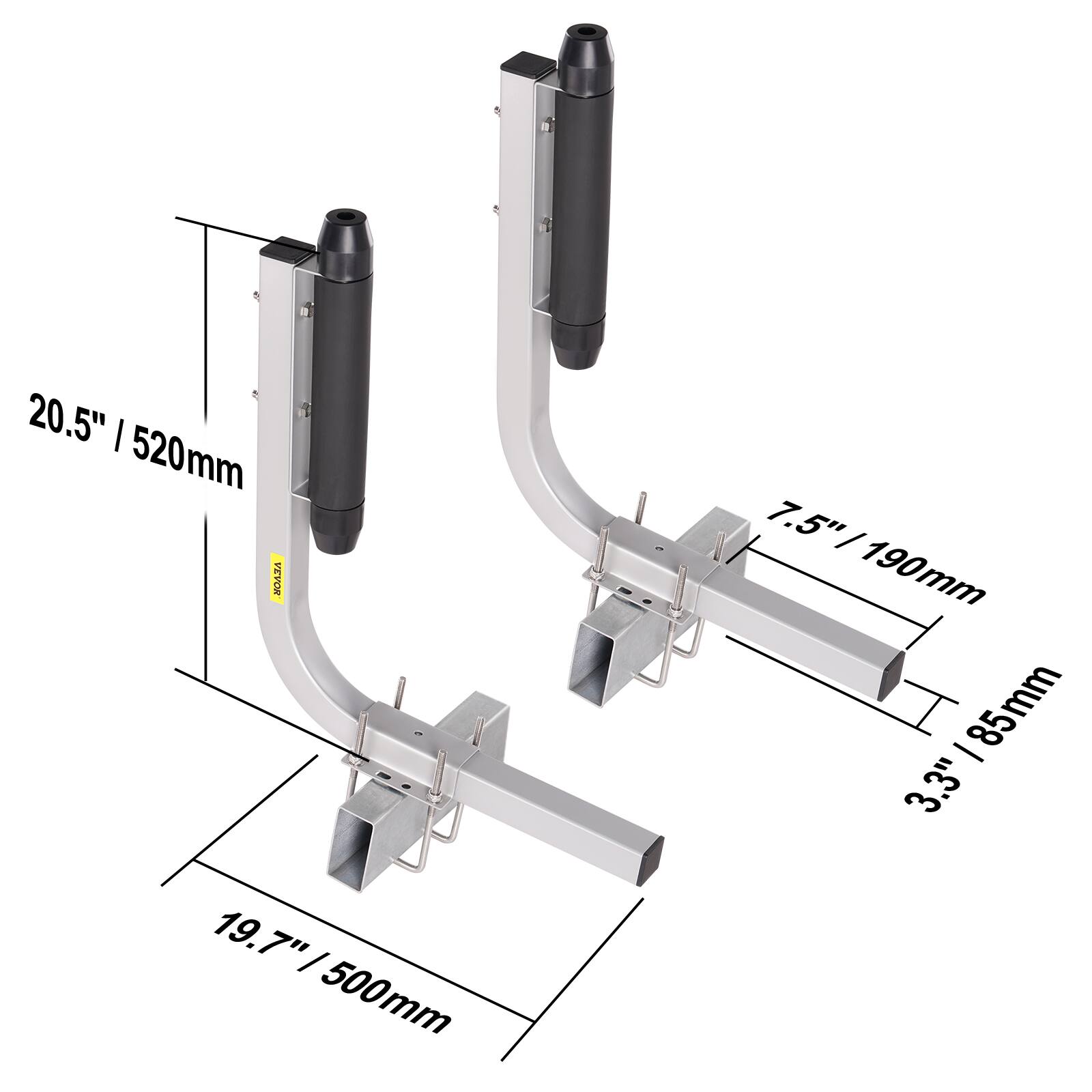 20.5" / 520mm  
7.5" / 190mm  
3.3" / 85mm  
19.7" / 500mm
