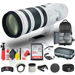 Canon - EF 200-400mm f/4L IS USM Extender 1.4x Lens (5176B002) + BackPack + More - Black