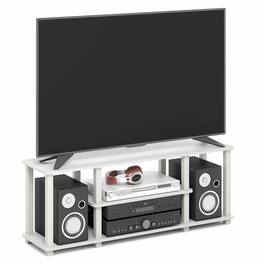 Furinno - TURN-S-TUBE TV Stand, 3D Entertainment Center with Open Shelf, TV Console for TV up to 50 Inch, for Living Room, Bedroom - White