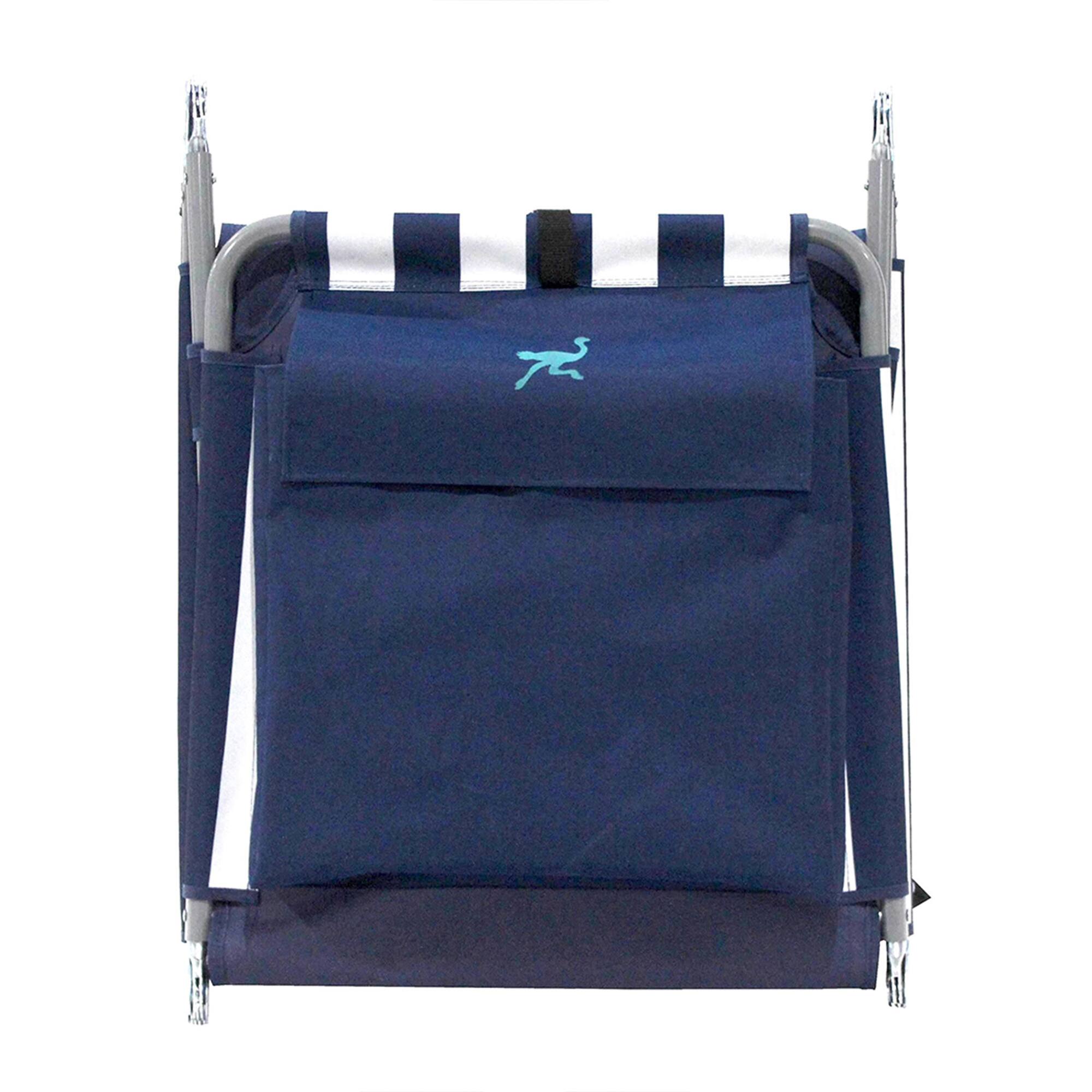 Alt View 8. Ostrich - Ostrich Backpack Chaise Folding Lounge Chair w/Storage Bag, Navy Stripe (2 Pack) - Striped.