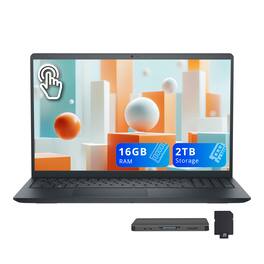 Dell - 15.6" 2K Touchscreen Laptop,Intel i5 1334U,Intel UHD Graphics,16GB RAM,1TB SSD+1TB Docking Set,Win 11 - Black