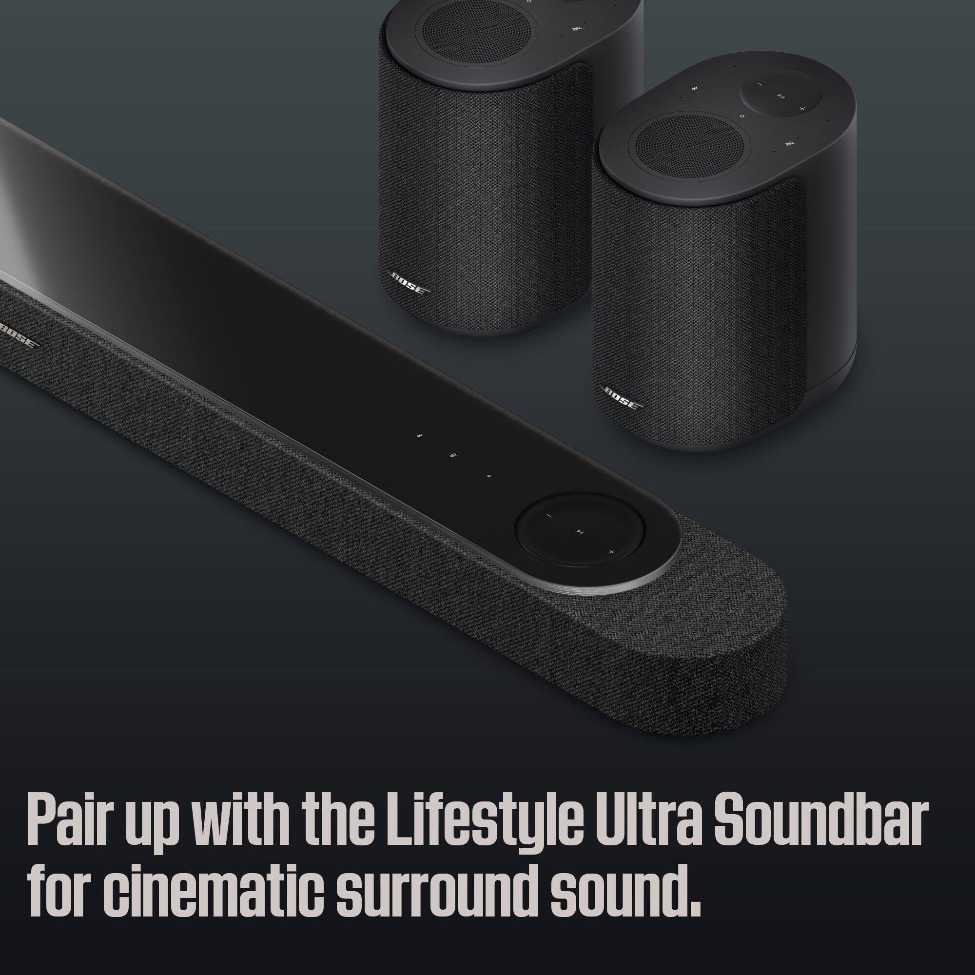 Pair up with the Lifestyle Ultra Soundbar for cinematic surround sound.