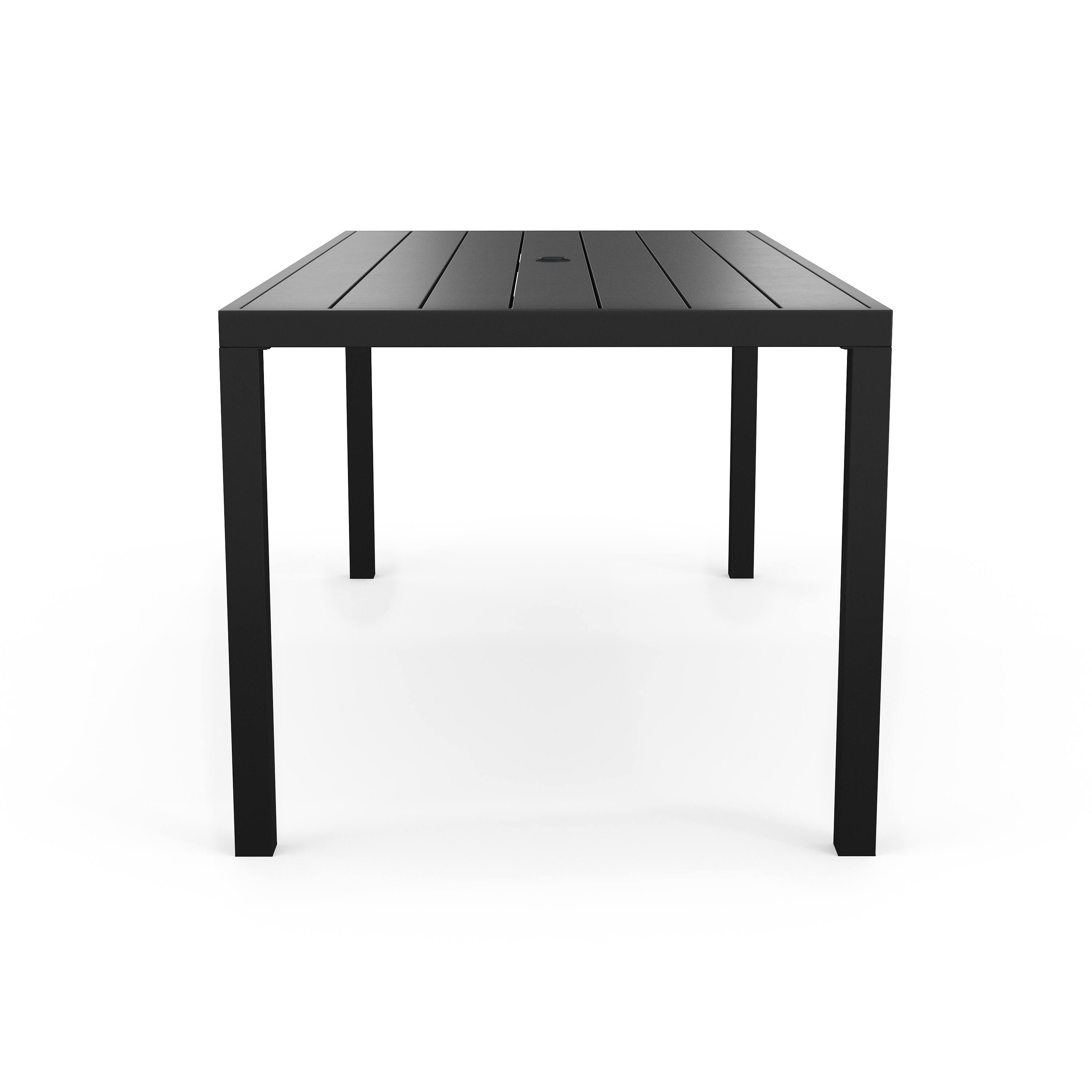 Alt View 9. Martha Stewart - Lily Pond 9-Piece Steel Patio Dining Set with 8 Stackable Chairs and 71" Table - Cream Cushions/Black Frame.