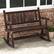 Angle. Costway - 1 PC Patio Rocking Bench Carbonized Wood Double Rocker Chair with Ergonomic Seat - Rustic Brown.