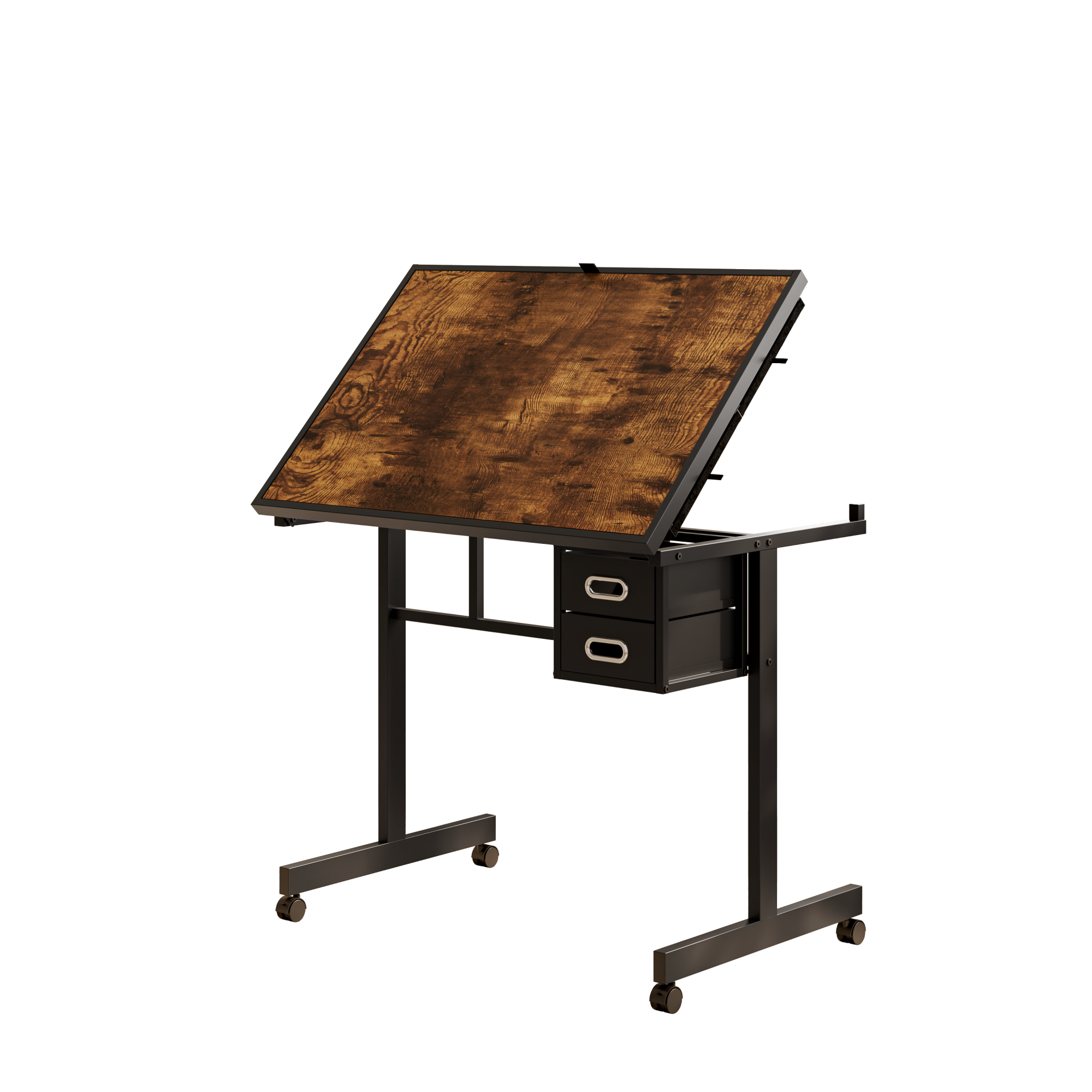 Angle. GOODSILO - Professional 1000-Piece Jigsaw Puzzle Table with Storage Drawers and Mobile Base for Adult Hobbyists - Black.