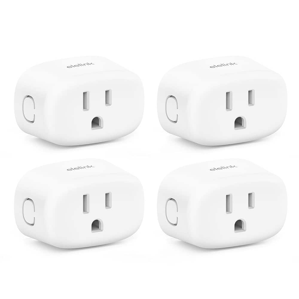 MOSZAR LLC - Smart Wi-Fi Plug 4-Pack, Alexa/Google Compatible, Timer & Remote - White