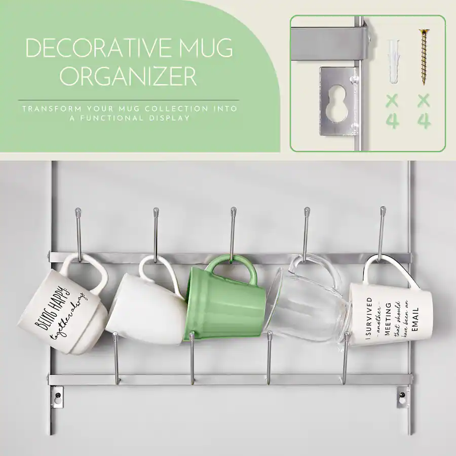 Mug Rack At Target Sorbus 6 Tier Wall Mounted Metal Mug Holder Rack Display Organizer for ...