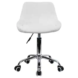 KKTONER - Synthetic Leather Office Chair with Height Adjustment, Swivel Function, Modern Design and Swivel Base - White