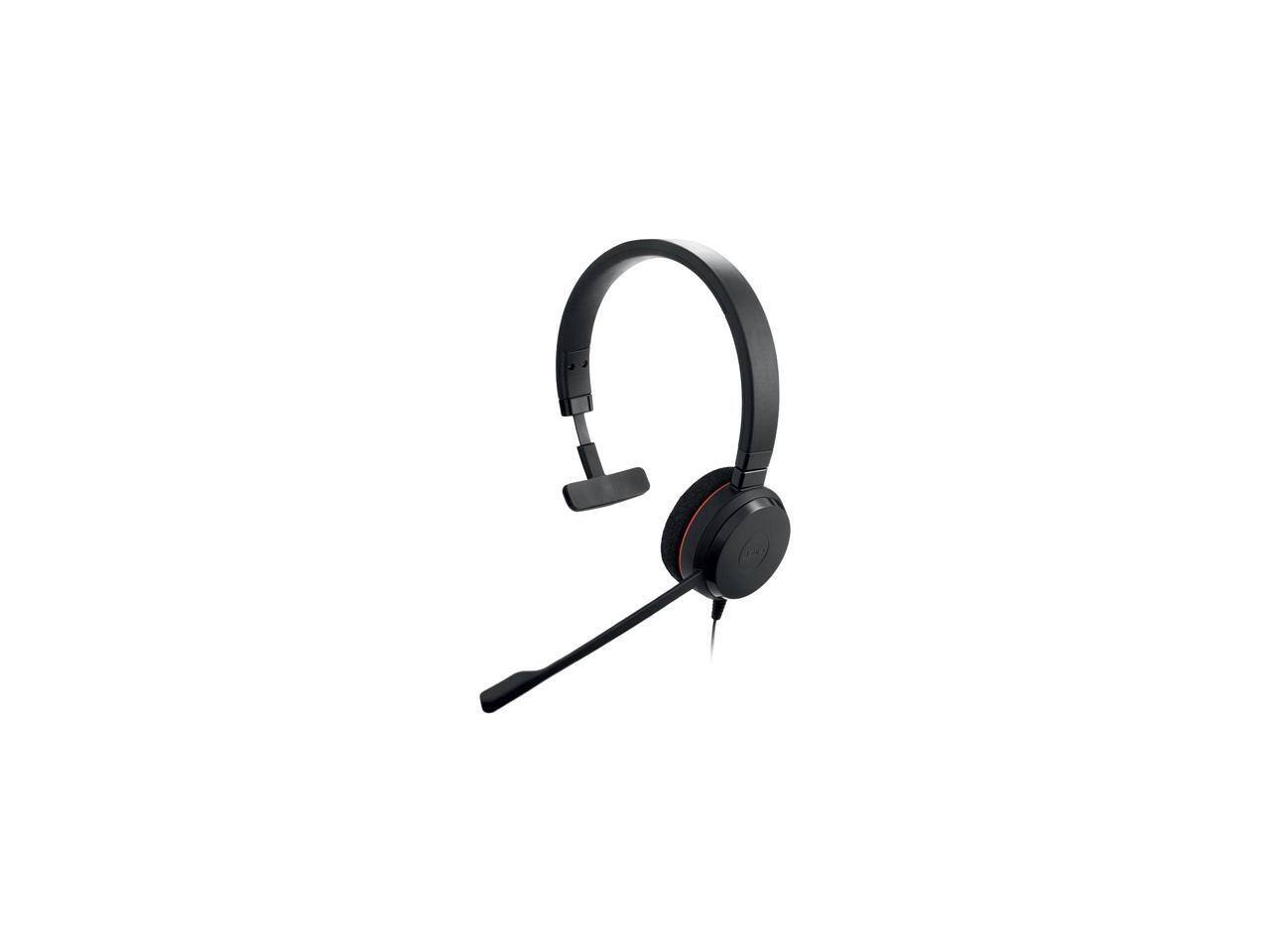 Angle. Jabra - Jabra EVOLVE 20 Headset - Mono - USB Type C - Wired - 32 Ohm - 150 Hz to 7 kHz - Over-the-head - Monaural - Supra-aural - Black.