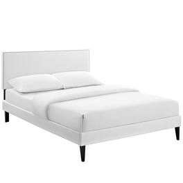 Modway - Macie Vinyl Full Platform Bed with Squared Tapered Legs - White