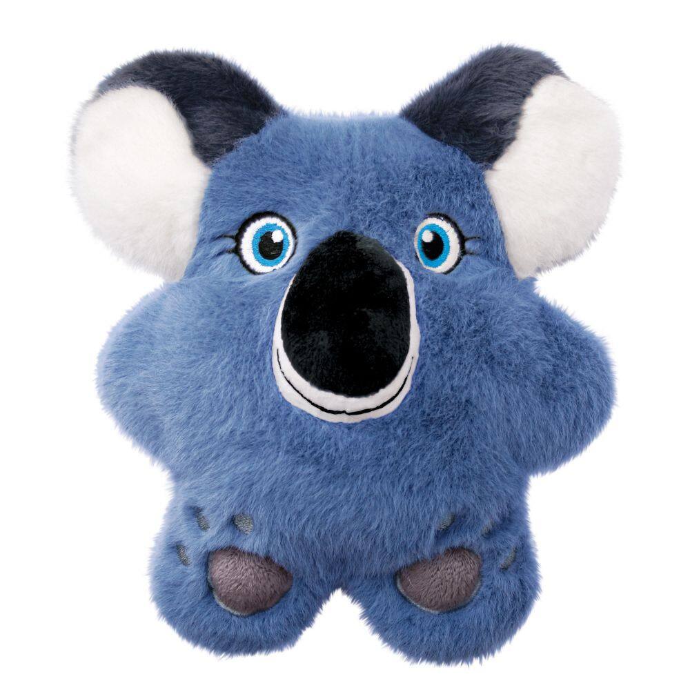 Angle. KONG - Kong Snuzzles Koala Plush Dog Toy in Plush, Koala - Blue.