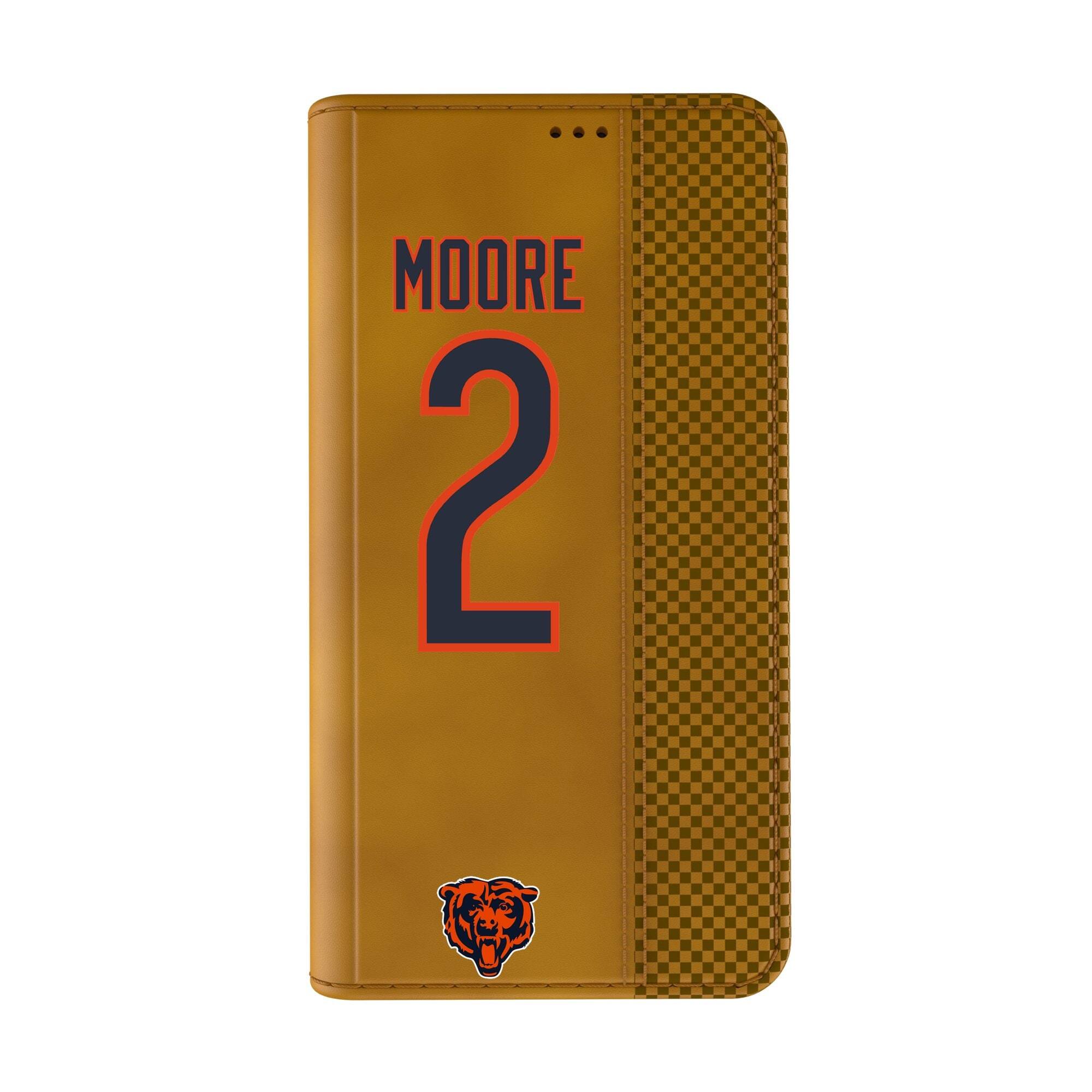 Alt View 1. Keyscaper - D.J. Moore Brown Chicago Bears Folio iPhone Case - 14 Pro Max - Brown.