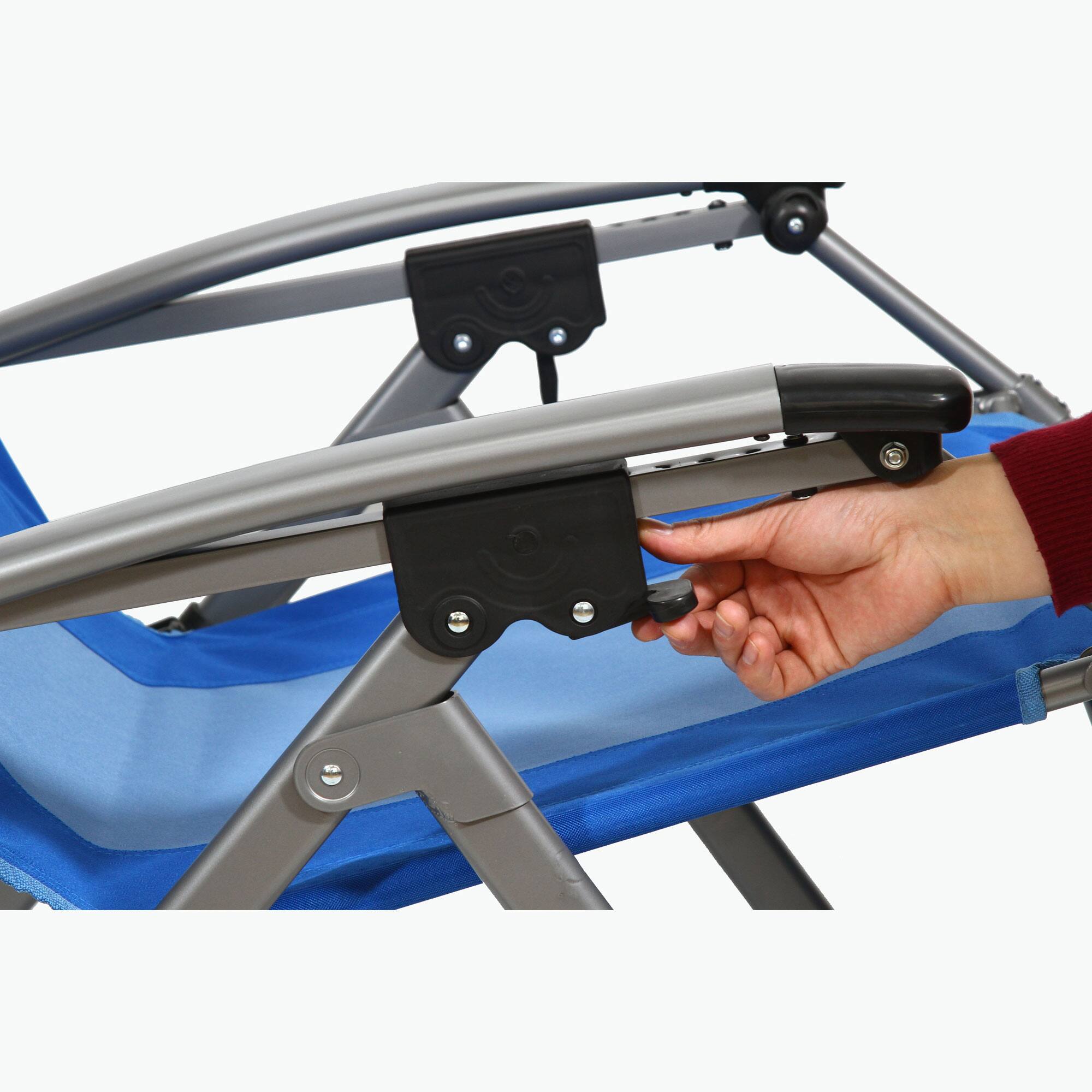 Alt View 7. Kamp-Rite - Kamp-Rite Outdoor Folding Reclining Zero Gravity Chair w/Headrest Pillow, Blue - Blue.