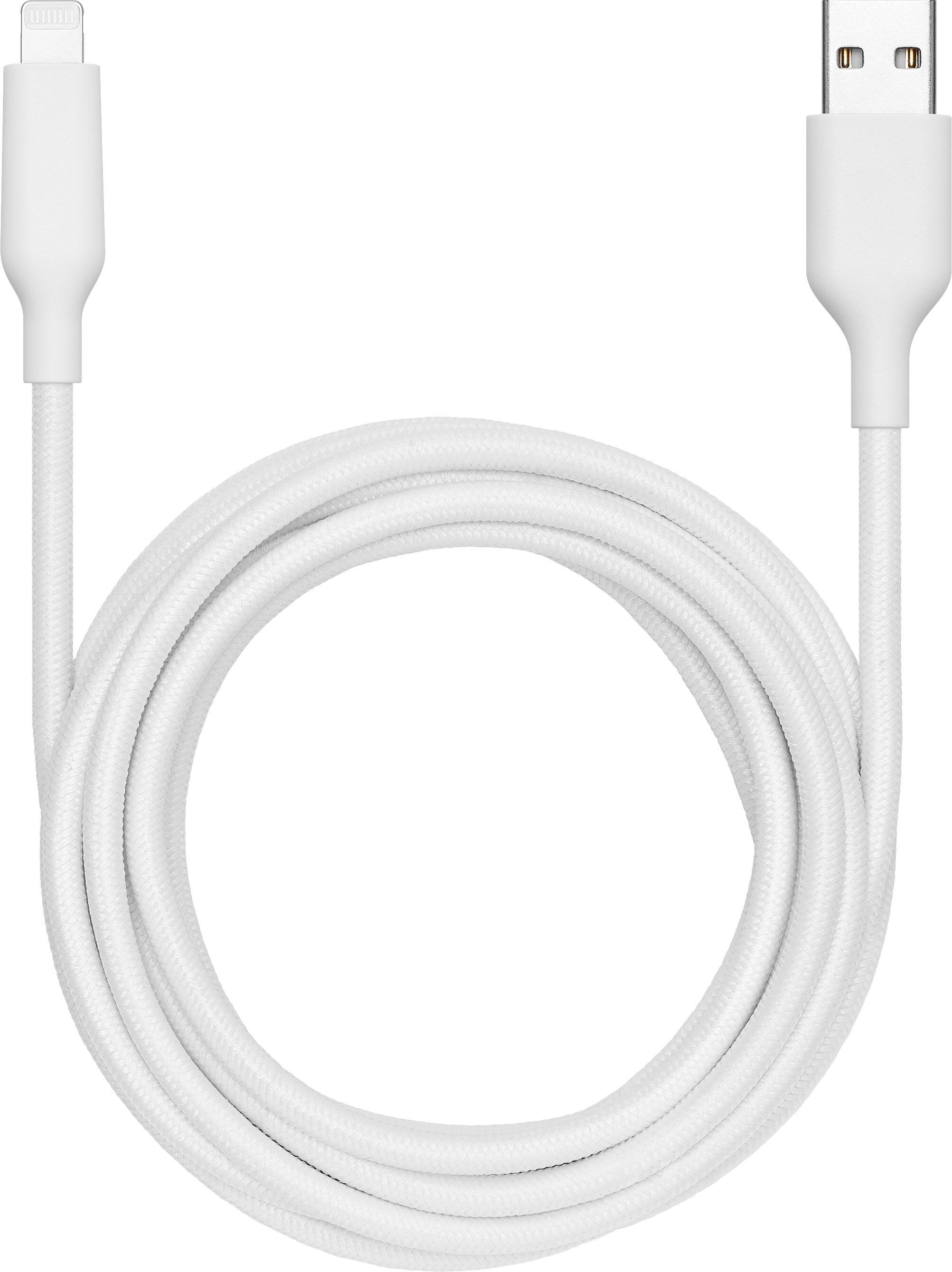 Alt View 10. Best Buy essentials™ - 10’ Lightning to USB Braided Charge-and-Sync Cable - White.