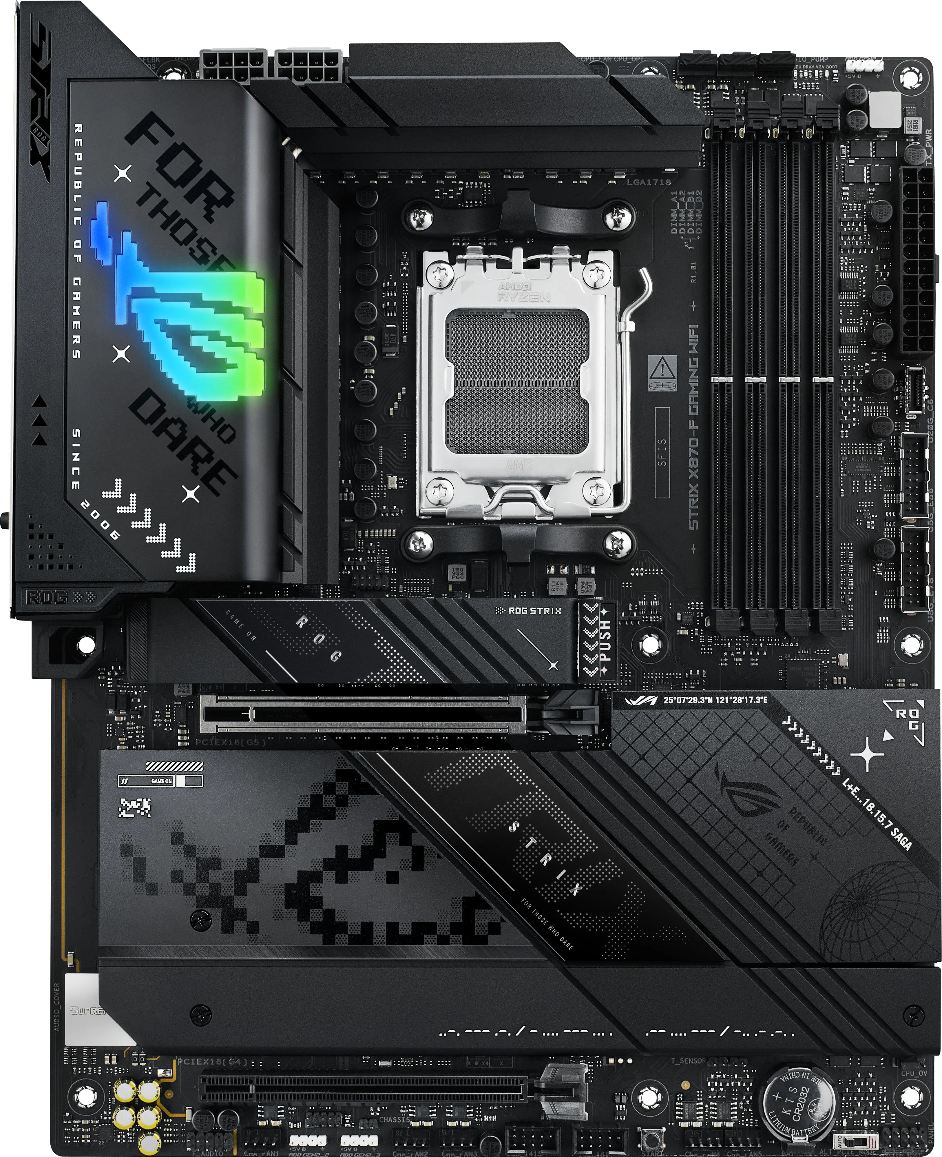 ASUS - ROG STRIX X870-F GAMING WIFI (Socket AM5) AMD X870 ATX DDR5 Wi-Fi 7 Motherboard - Black