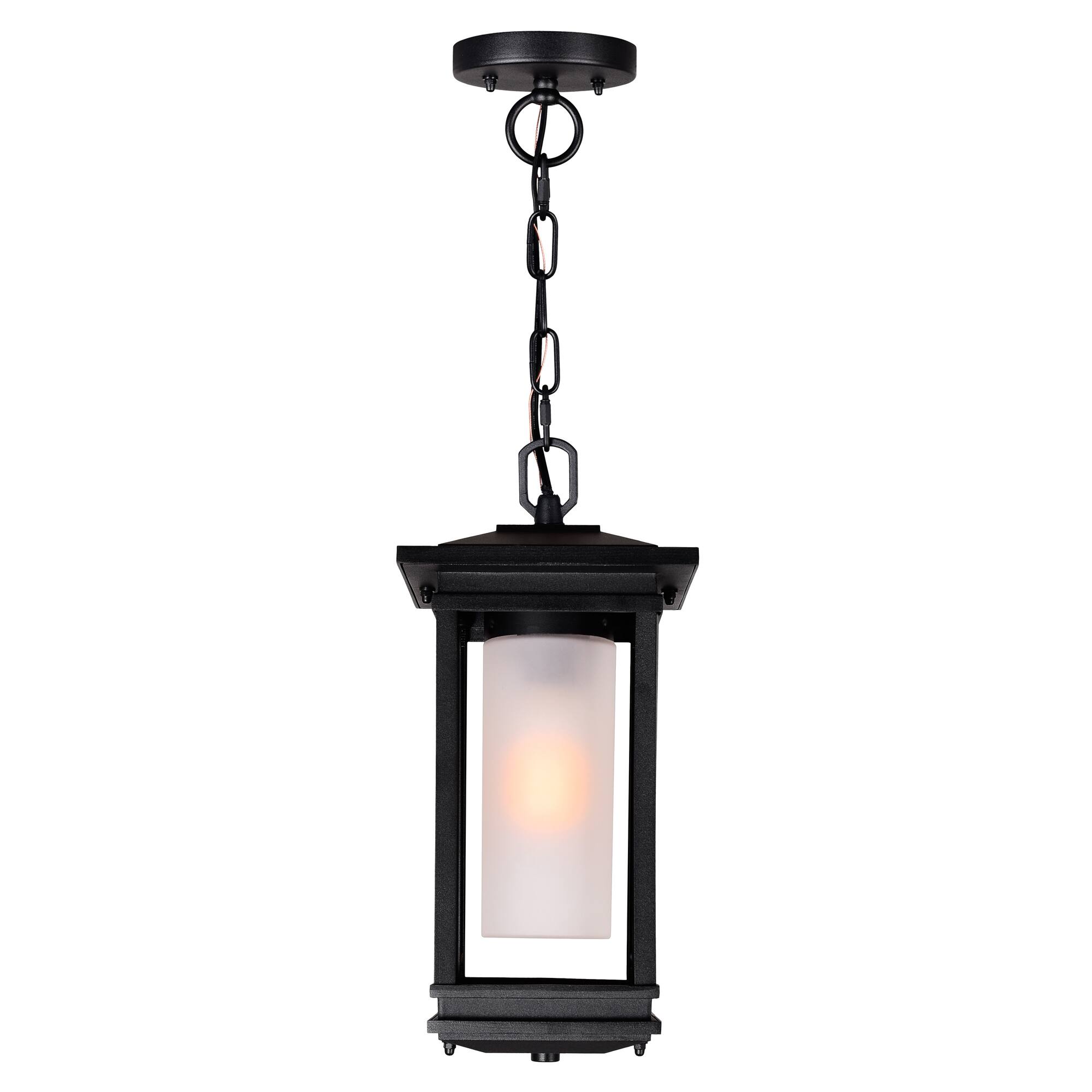 Angle. CWI Lighting - Granville 1 Light Black Outdoor Hanging Light - Black.