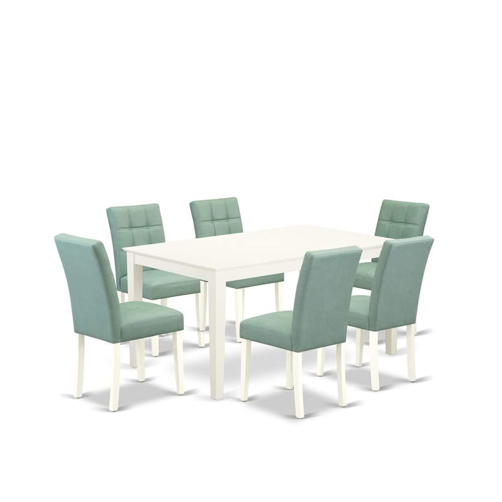 East West Furniture - 7 Piece Modern Dining Table Set - White price history on PriceWatchPro