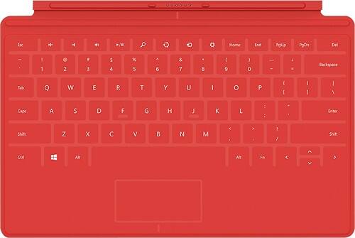Front Standard. Microsoft - Touch Cover for Surface - Red.