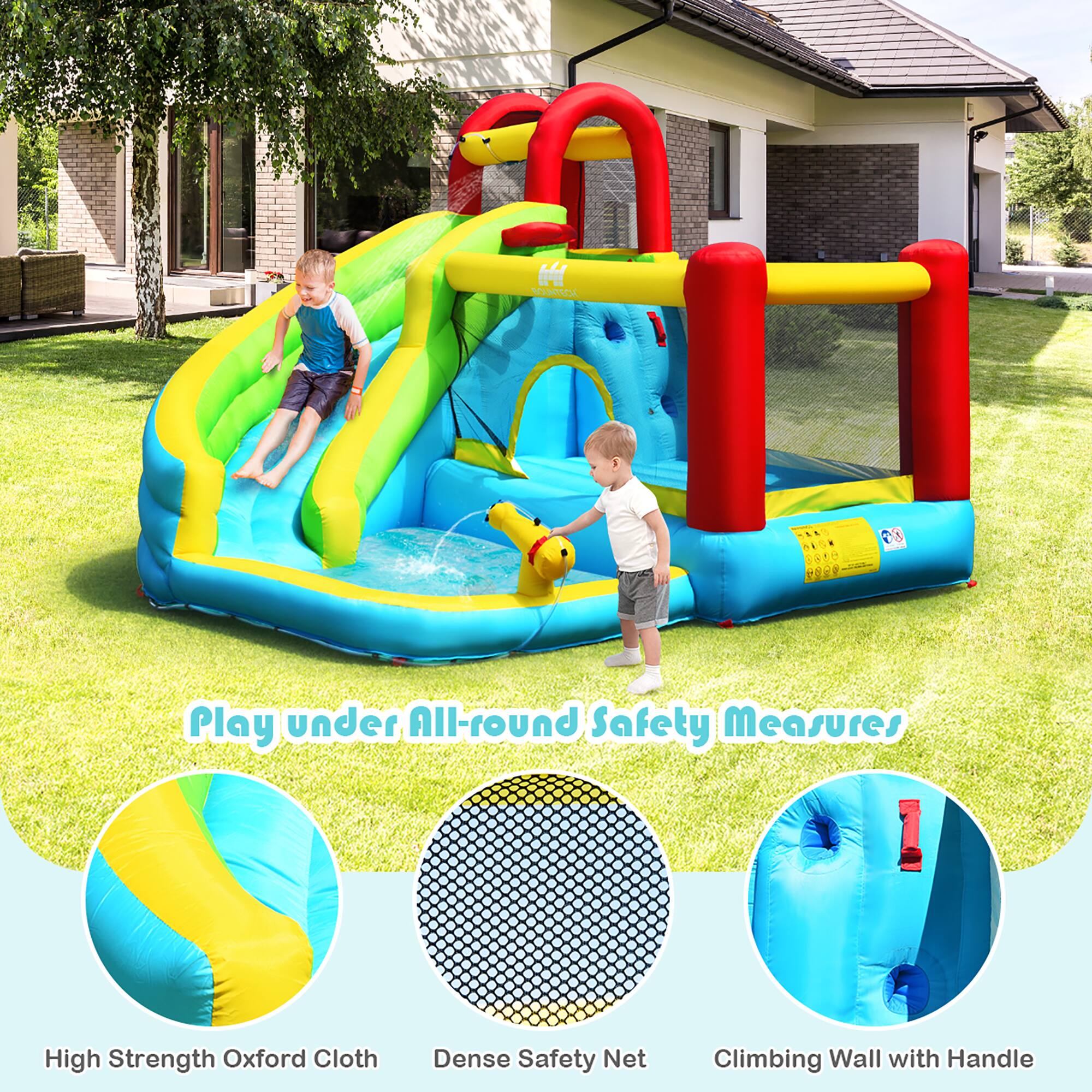 Play under All-round Safety Measures

High Strength Oxford Cloth

Dense Safety Net

Climbing Wall with Handle