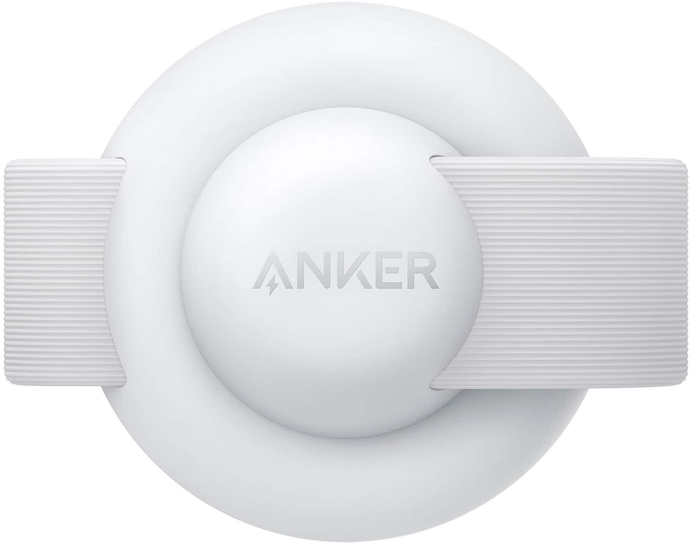 Left. Anker - MagGo 15W Qi2 Certified Wireless Charging Pad (3-in-1, Foldable Pad) for iPhone - White.