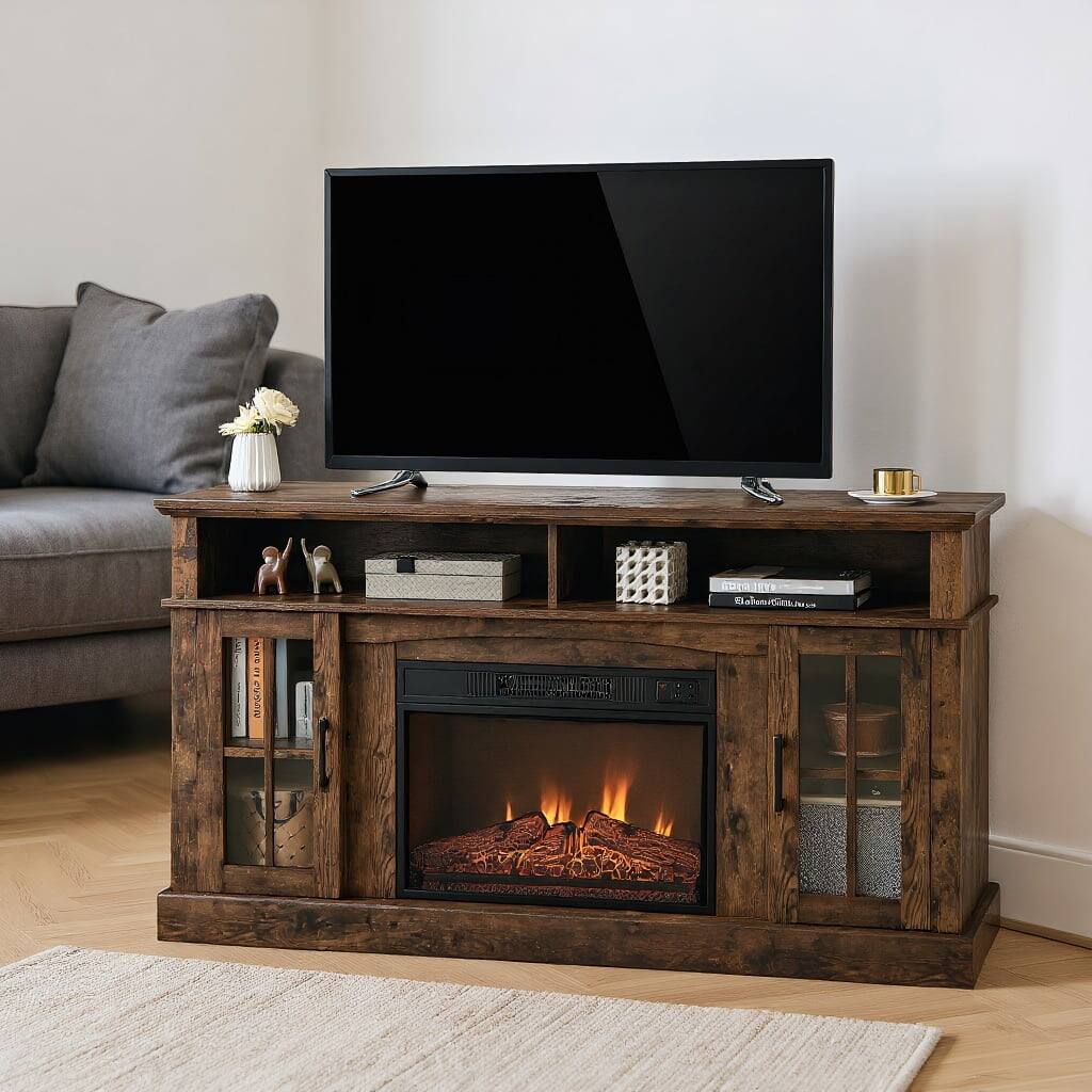 Kadyn - Modern 65 In Cabinet TV Stand - for Living Room with Cable Management for Living Room - Brown