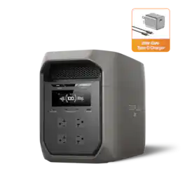 EcoFlow - DELTA 3 Max (2048 Wh Capacity) Portable Power Station,3400W Output with X-Boost,Solar Generator for Home Use/Camping - Black