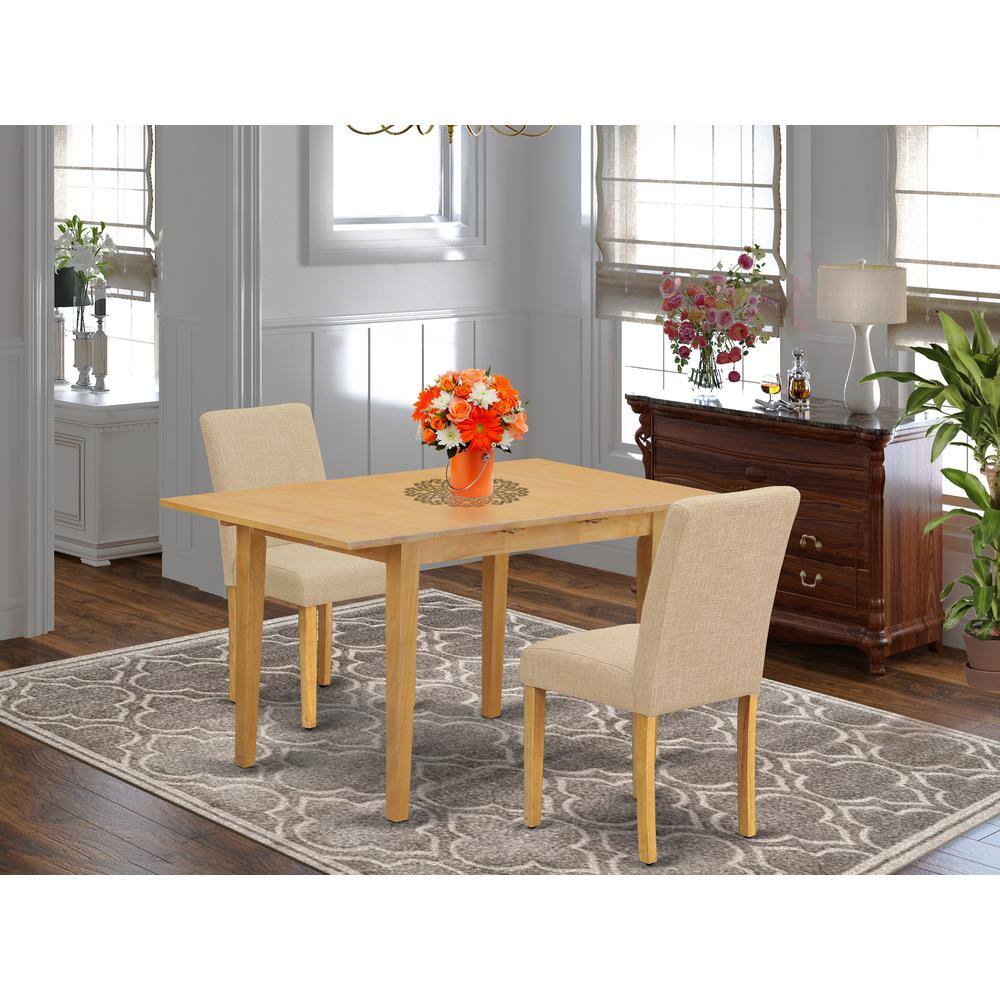 Left. East West Furniture - Dining Room Set Oak - Brown.
