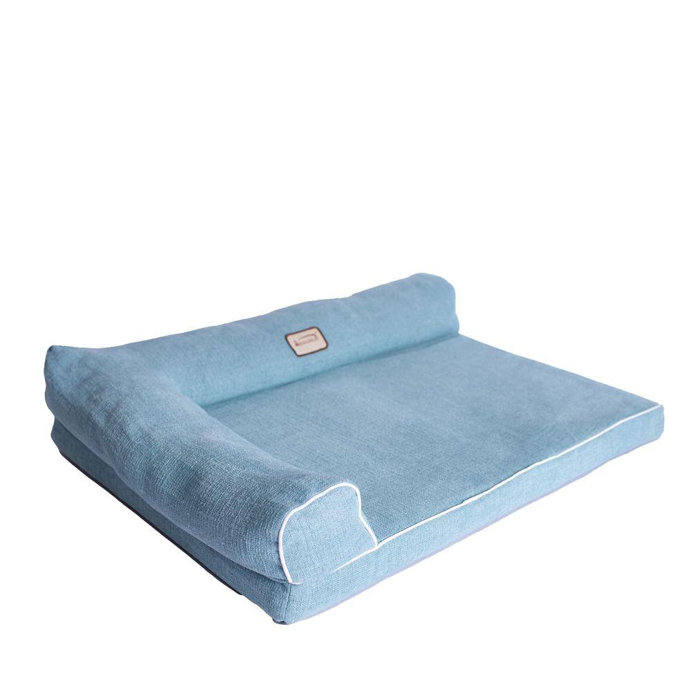 Alt View 5. Armarkat - Soothing Blue Medium Bolstered Pet Bed With Poly Fill Cushion - Blue.