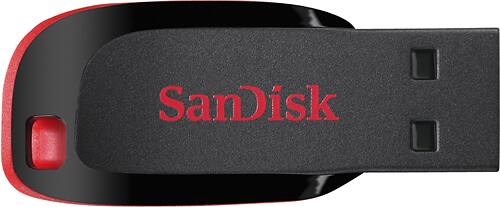 Front. SanDisk - Cruzer Blade 8GB USB Flash Drive - Black.