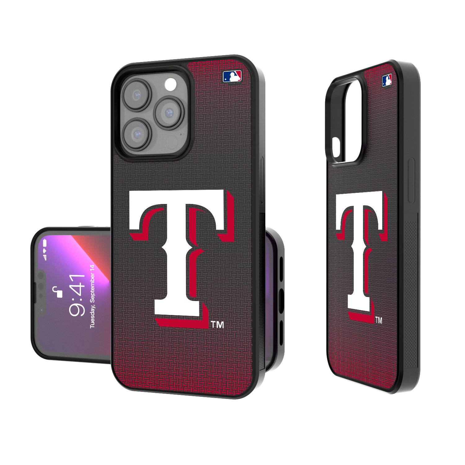 Keyscaper MLB Texas Rangers Linen Logo iPhone Bump Case 14 Plus Black ...