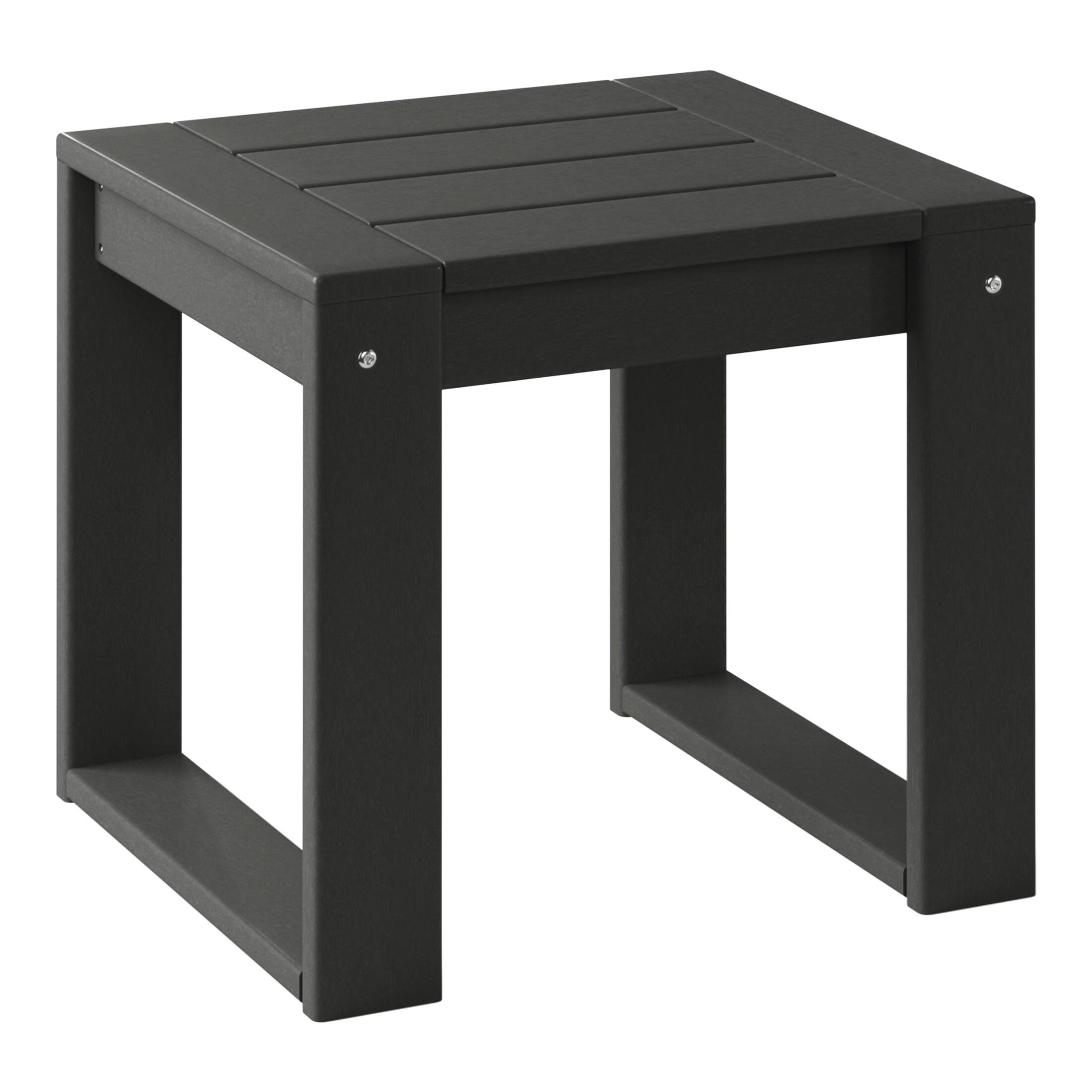 Alt View 2. WestinTrends - WestinTrends Montara Outdoor Modern 3-Piece HDPE Patio Sofa Set with Side Table - Black.