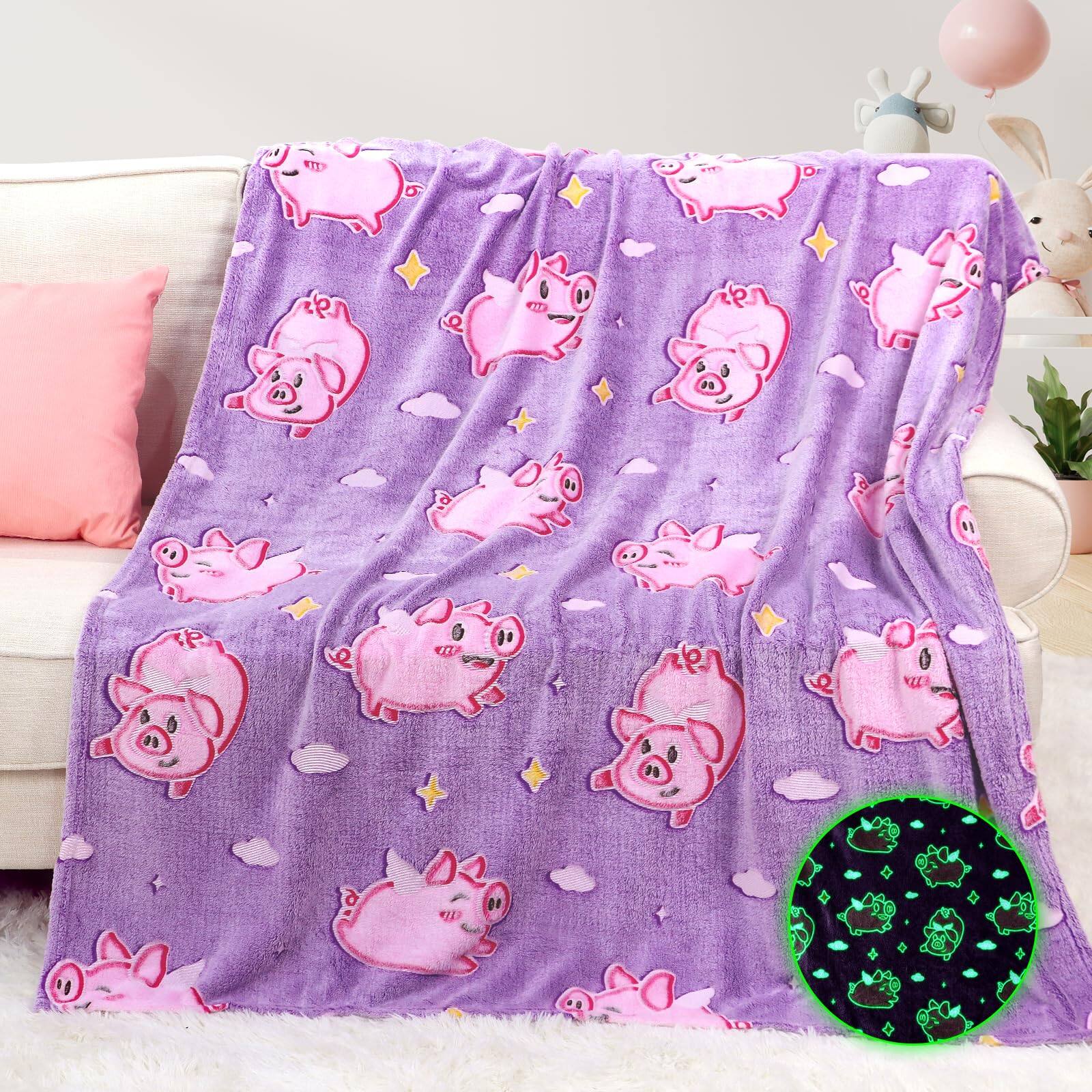 Glow Pig Blanket-Throw Size 50" x 60" (127 x 152