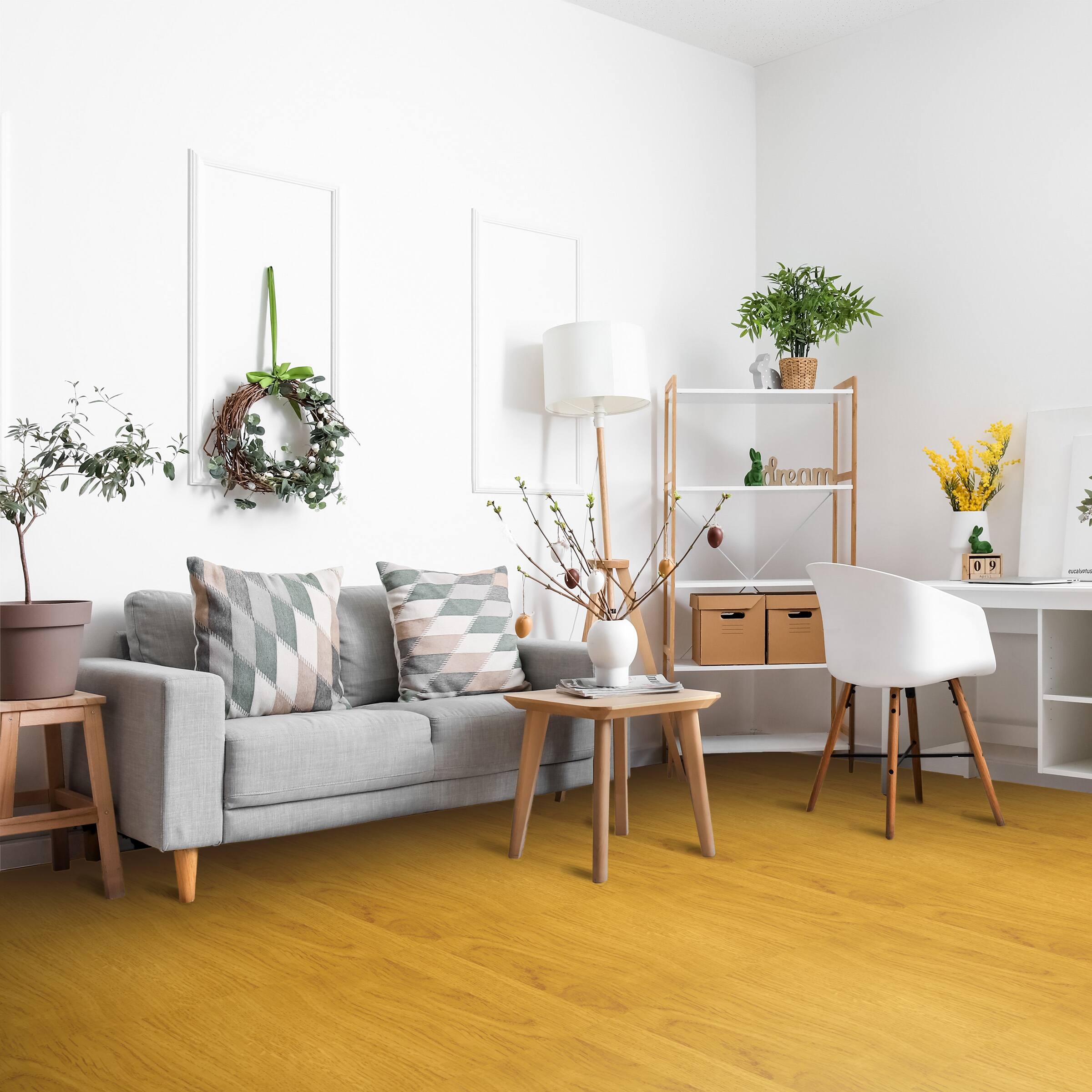 Alt View 1. Sorbus - Sorbus 48 Sq. Ft. Wood Grain Floor Tiles Foam Mat EVA Interlocking Mats Tile 3/8-Inch Thick Flooring Wood Mats w/Borders - Golden Brown.