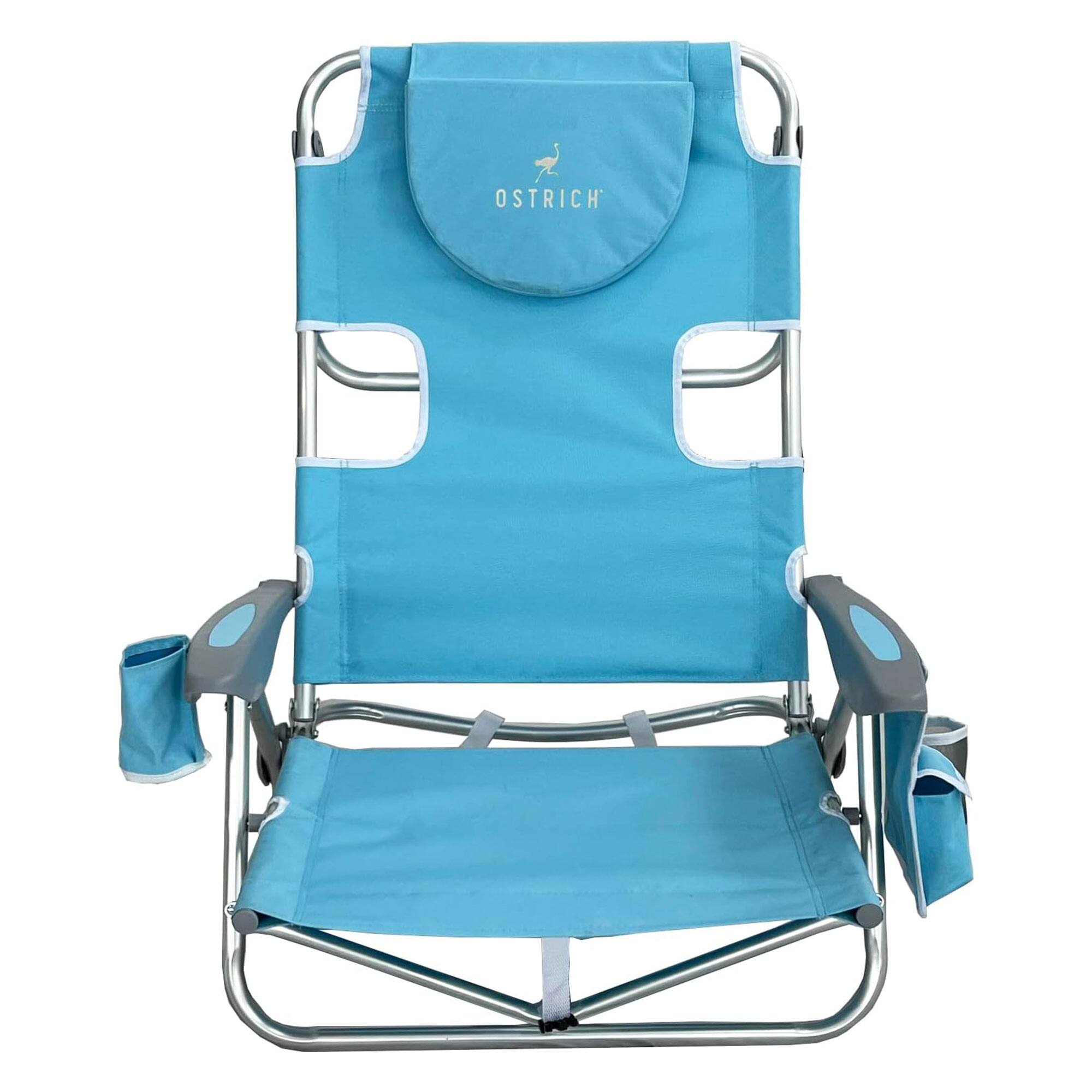 Alt View 10. Deltess - Deltess Ostrich Deluxe On Your Back Aluminum Chair with Cooler Bag, Light Blue - Light Blue.