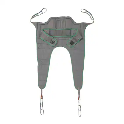 Front. Invacare - Premier Transfer Stand Assist Sling for Patient Lift (Large, Polyester Fabric) - Gray.