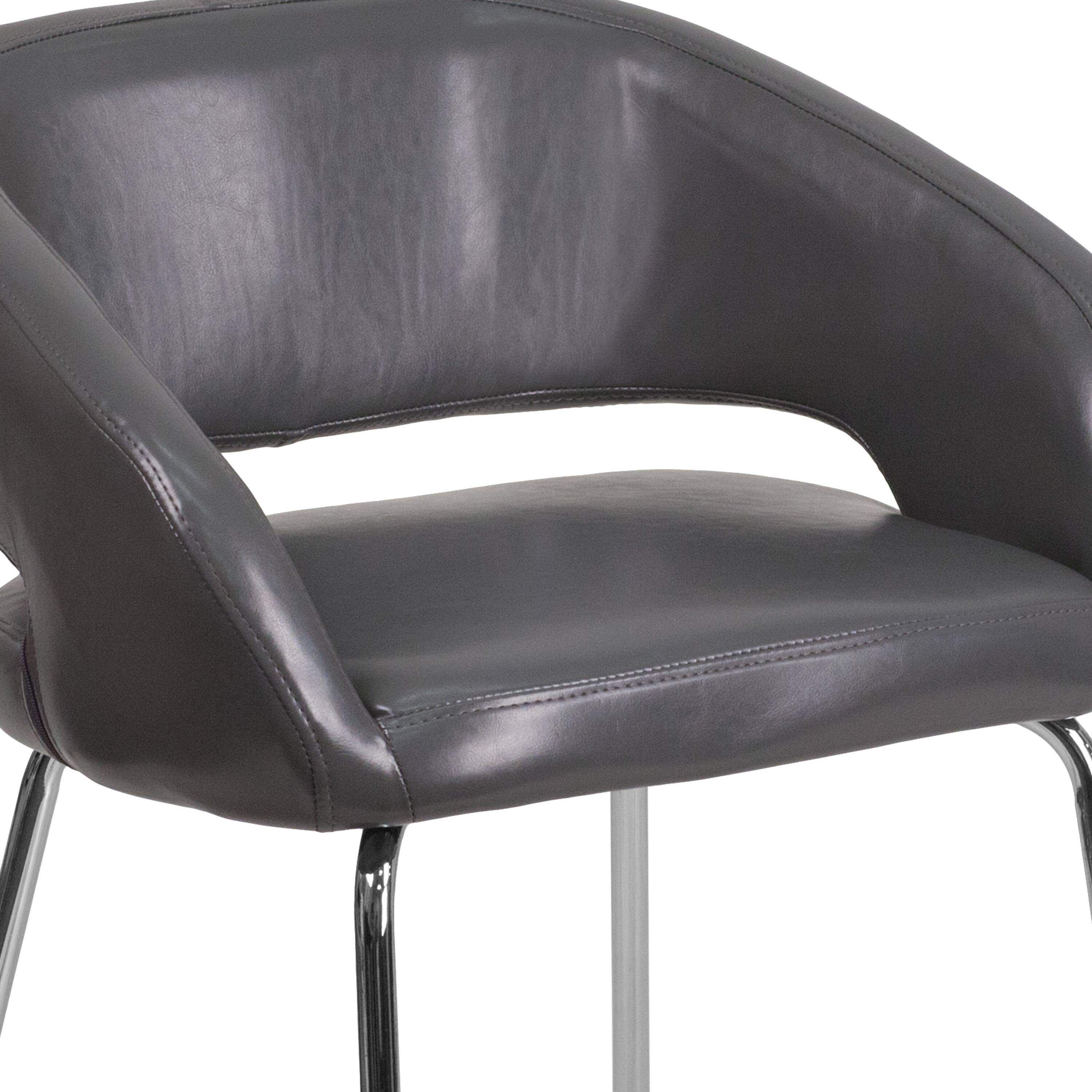 Alt View 9. Emma + Oliver - Contemporary LeatherSoft Side Reception Chair - Gray.
