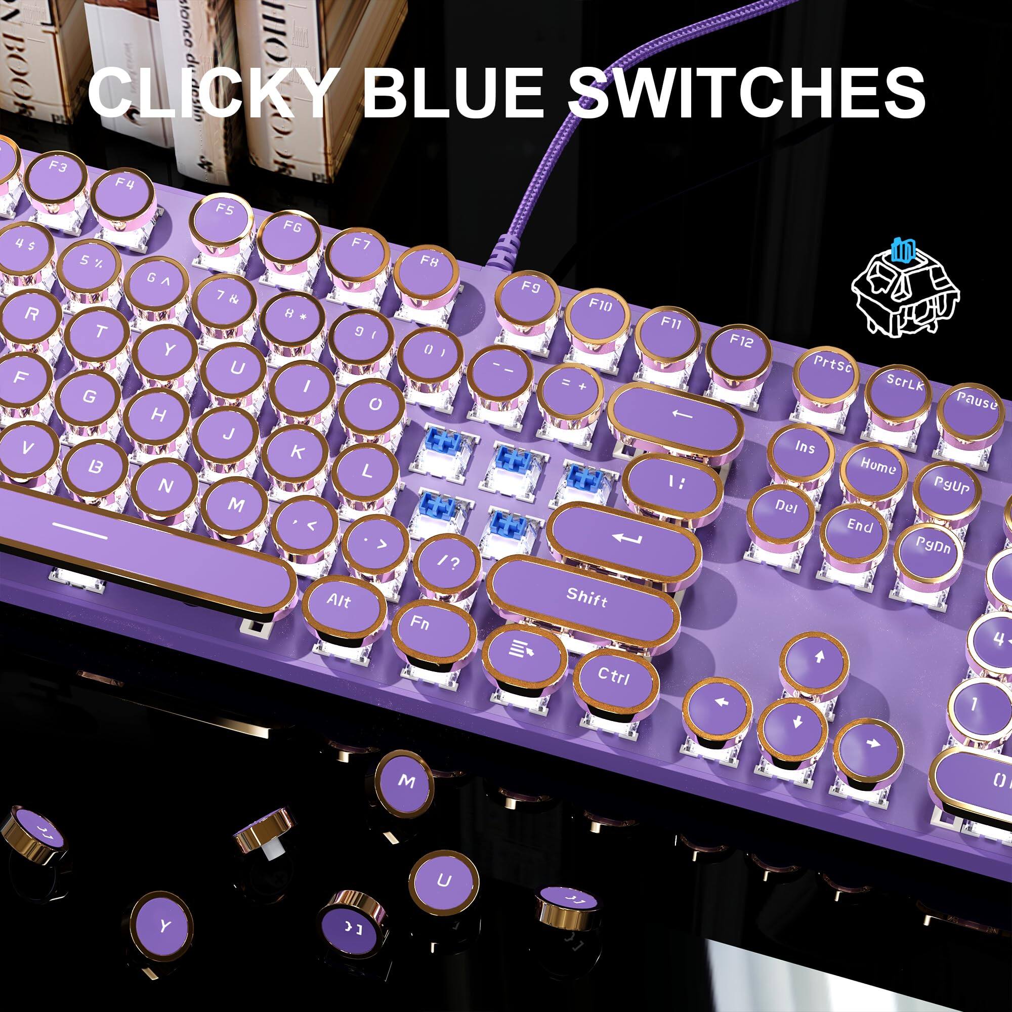 CLICKY BLUE SWITCHES

F3 4 F4 F5 F6 4$ F7 5% F8 GA G A 7 F9 7 F10 R F11 T G I F12 Y D I U - PrtSc F I ScrLk G O Pause H J V K Ins B L Home N 1: PyUp M Del < End > PgDn /? Alt Shift Fn 4 Ctrl 1 M ( . U Y >